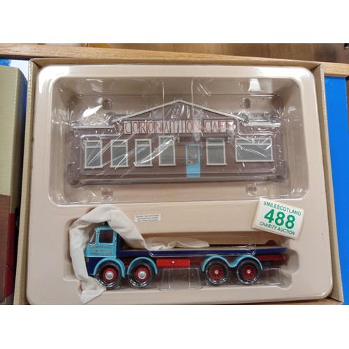 488 - Corgi Cafe Connection ERF KV Platform lorry - Richard Read (Transport) Ltd & Coronation Cafe model C... 