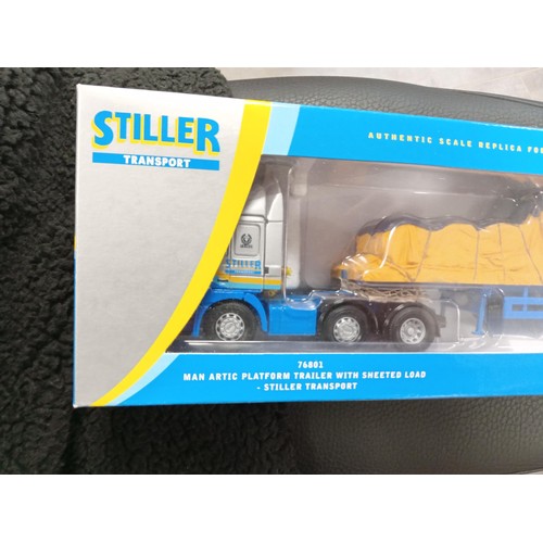 494 - Corgi scale 1:50 Limited Edition 76801 MAN Artic Platform Trailer with sheet load - Stiller Transpor... 