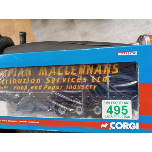 495 - Corgi scale 1:50 limited edition CC13233 - DAF XF Curtainside - Grampian Maclennans