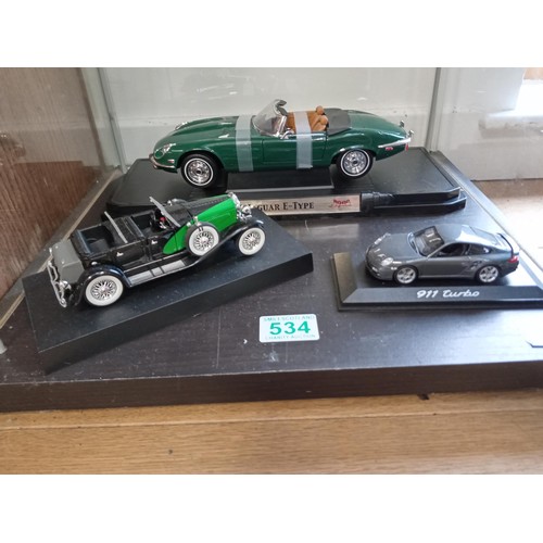 534 - Jaguar E Type 911 Turbo and one other model cars