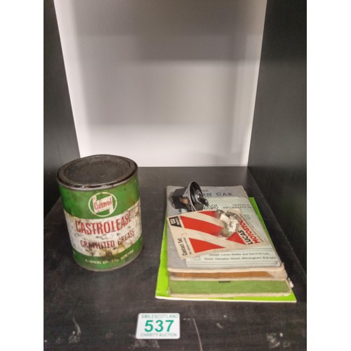 537 - Vintage Castrol Ease Grease Tin etc