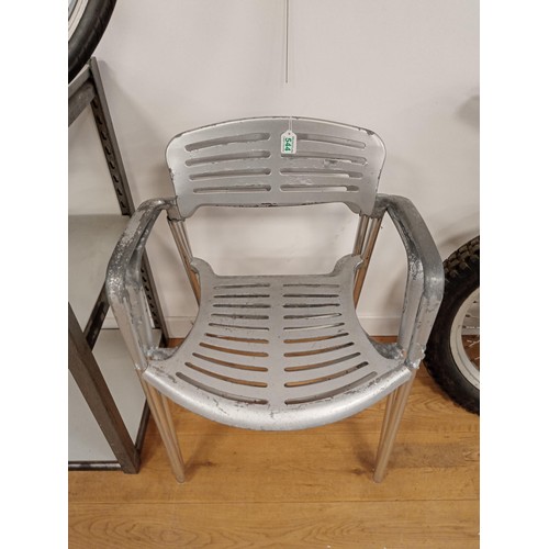 544 - 2 x metal garage or garden chairs