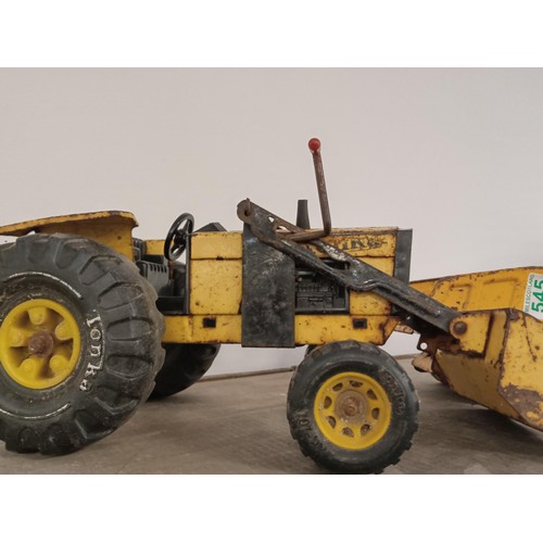 545 - Vintage Tonka toy dump truck and tractor with front loader