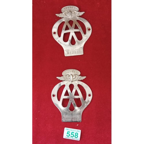 558 - 2 x Rhodesia AA badges