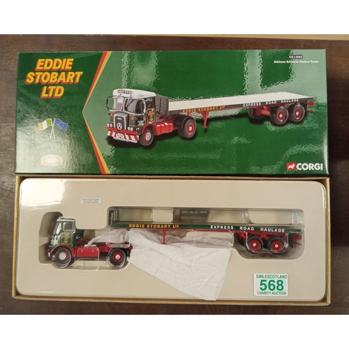 568 - Corgi Eddie Stobart LTD  cc12502 Atkinson Borderer Flatbed Trailer