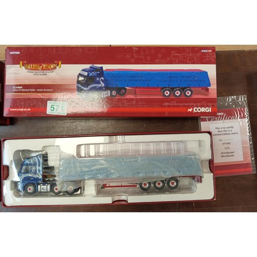 571 - Corgi Limited Edition Hauliers of Renown CC14006 Volvo FH Sheeted Trailer - Intake Transport scale 1... 