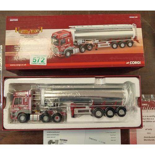 572 - Corgi Limited Edition Hauliers of Renown CC13913 Foden Alpha General Purpose Tanker - A & F Grant Lt... 