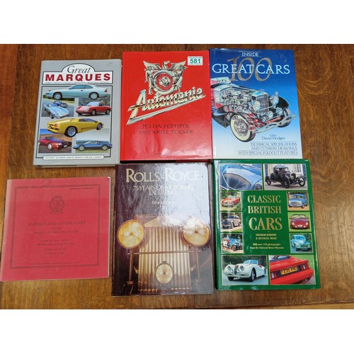 581 - Selection of Classic car and memorabilia books