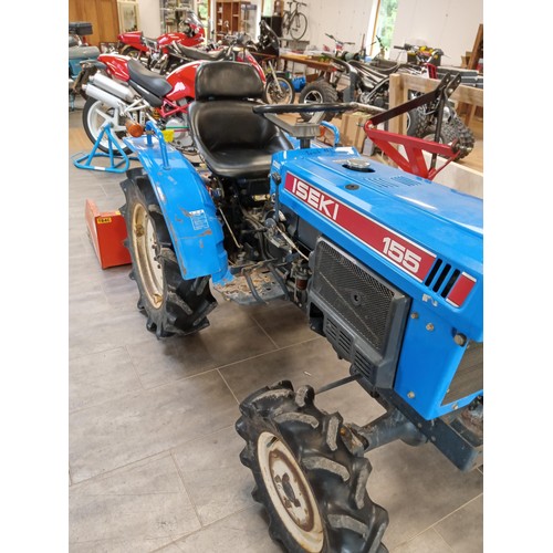 599 - Iseki 155 Tractor with accessories to include snow plough, plough and Flemming transport box.
10% pr... 