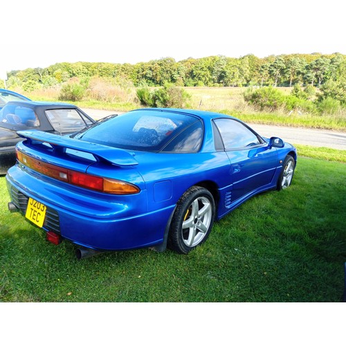 604 - Mitsubishi 3000 GTO automatic motorcar 134000 miles, metallic blue import, bodywork appears to be in... 