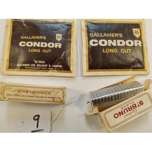 9 - Vintage Tobacco products 2 x Gallaher's condor long cut 4 shillings pack tobacco plus 2 x Ogden's St... 