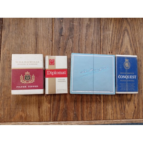 73 - 4 packets of sealed vintage cigarettes, Conquest 10, Players Bachelor 20, Escort 20 & diplomat 10
