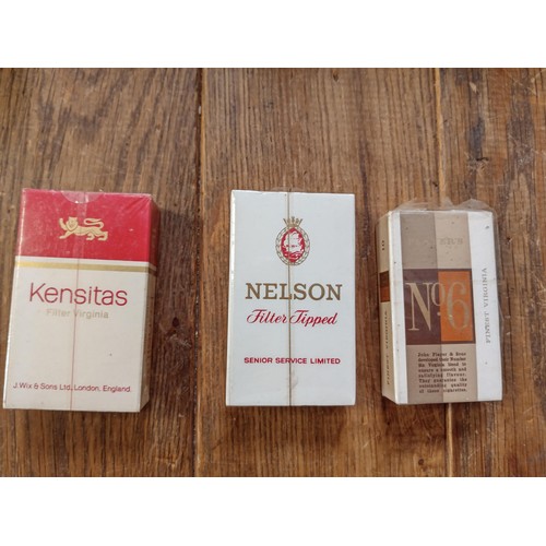 82 - 3 x packets of vintage sealed cigarettes, Kensitas, Nelson filter tipped & Players No 6 Finest Virgi... 