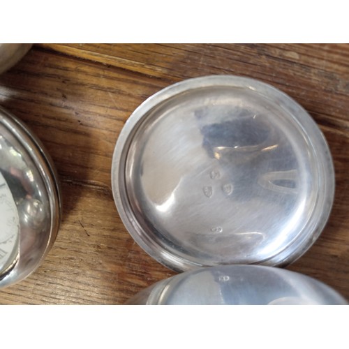 84 - 4 x vintage pocket watches, some have silver hallmarks, please see photos