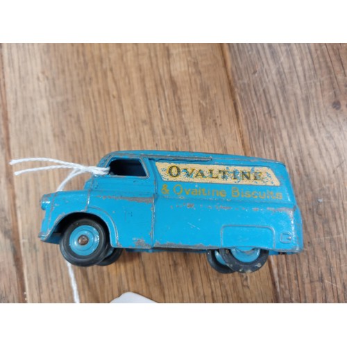 93 - 3 x vintage Corgi & Dinky toys, Ford Thames caravan, NCB Electric van & Bedford Ovaltine van