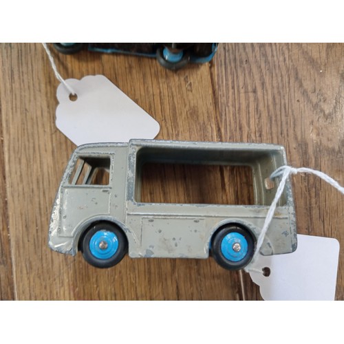 93 - 3 x vintage Corgi & Dinky toys, Ford Thames caravan, NCB Electric van & Bedford Ovaltine van