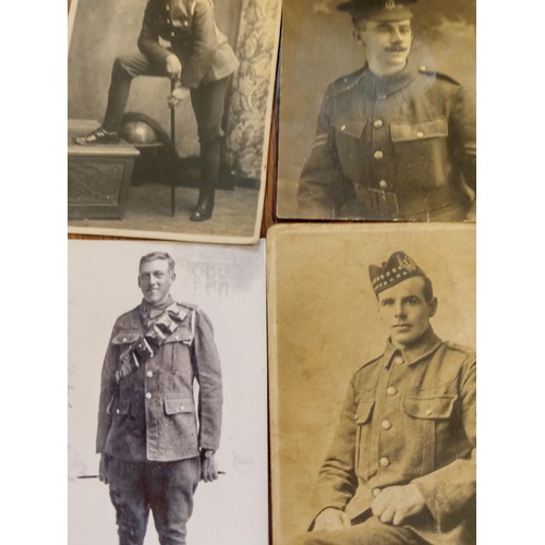 99 - Vintage armed forces photos and postcards and a folder of paperwork