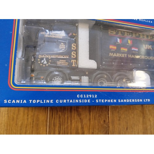 104 - Corgi Limited Edition CC12912 CC12912 Scania Topline Curtainside - Stephen Sanderson Ltd scale 1:50