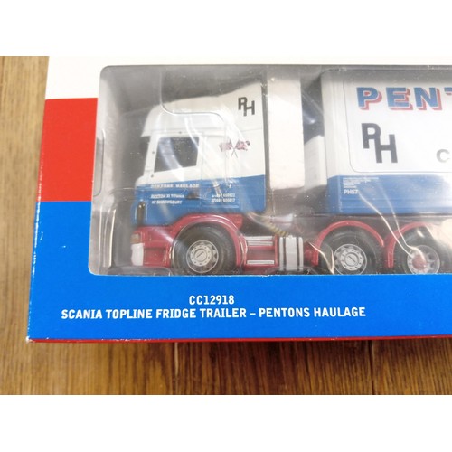 118 - Corgi Limited Edition CC12918 Scania Topline Fridge Trailer - Pentons Haulage scale 1:50