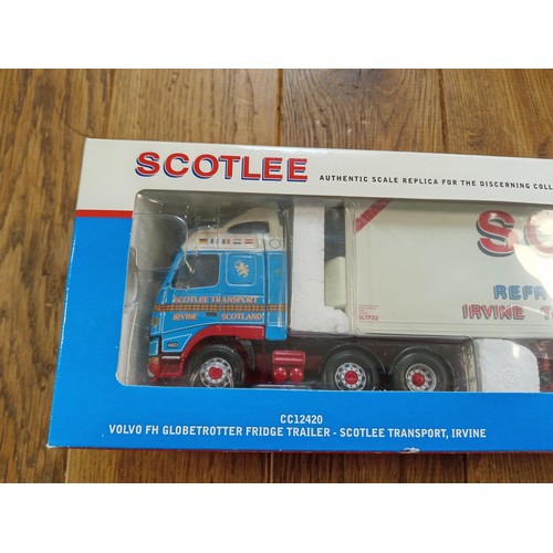 135 - Corgi Limited Edition CC12420 Volvo FH Globetrotter Fridge Trailer - Scotlee Transport, Irvine scale... 