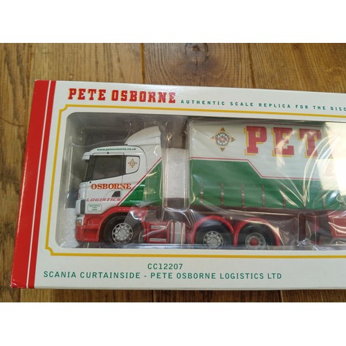 142 - Corgi Limited Edition CC12207 Scania Curtainside Pete Osborne Logistics Ltd scale 1:50