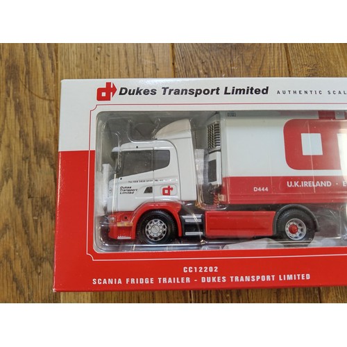 155 - Corgi Limited Edition CC12202 Scania Fridge Trailer Dukes Transport Ltd scale 1:50