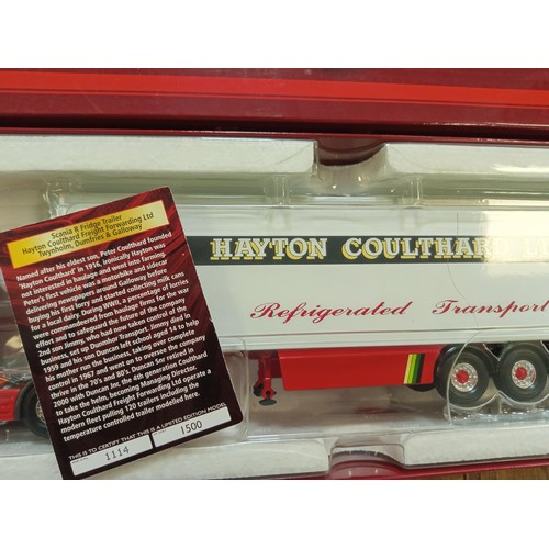 159 - Corgi Limited Edition Hauliers of Renown CC13727 Scania R Fridge Trailer Hayton Coulthard Freight Fo... 