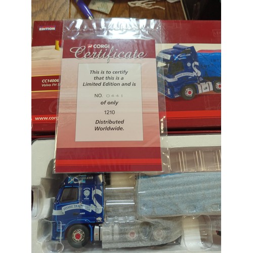 161 - Corgi Limited Edition Hauliers of Renown CC14006 Volvo FH Sheeted Trailer Intake Transport scale 1:5... 