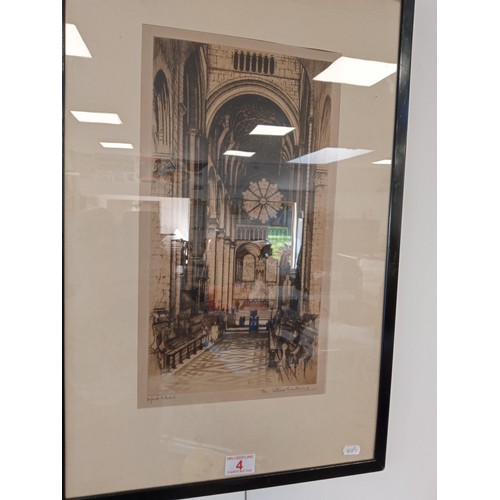 4 - The Oxford Cathedral etching framed