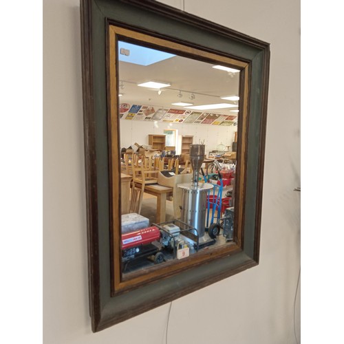 9 - Oak framed mirror 72cm x 59cm approx