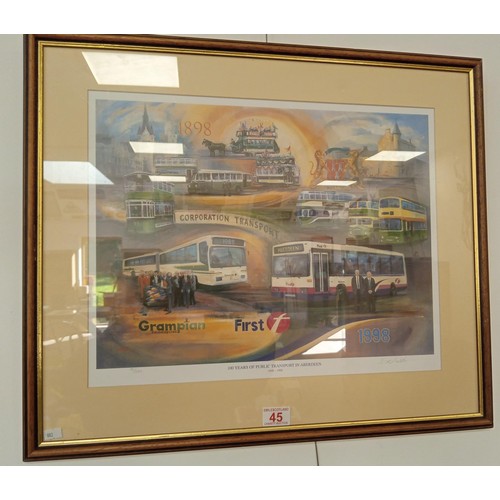 45 - Eric Auld signed limited edition 100 years of transport in Aberdeen