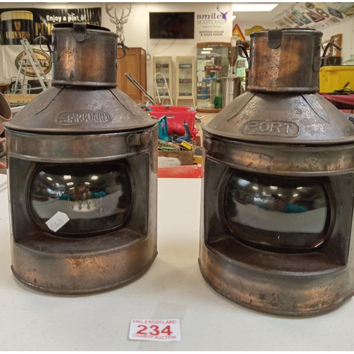 234 - Starboard and port re-production ship lamps