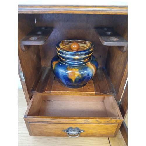 20 - 19th Century smokers cabinet with Doulton tobacco bowl