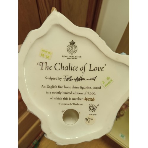 87 - Two Royal Worcester Figurines.  The Princess of Tara - Ltd ed and The Chalice of love - Ltd ed.