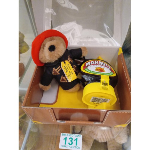 131 - Marmite bear in a case Paddington