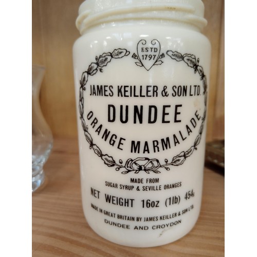 188 - James Keiller, Dundee, vintage marmalade jar plus whisky jug, etc