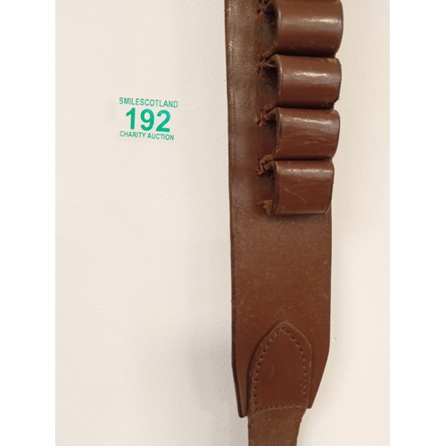 192 - Leather bandolier brown, shotgun cartridge belt