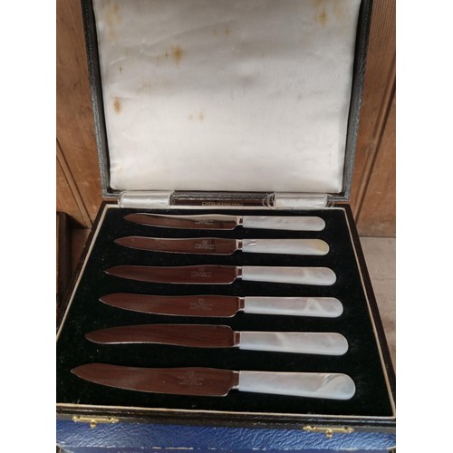 213 - Seven various boxed EPNS cutlery ware.