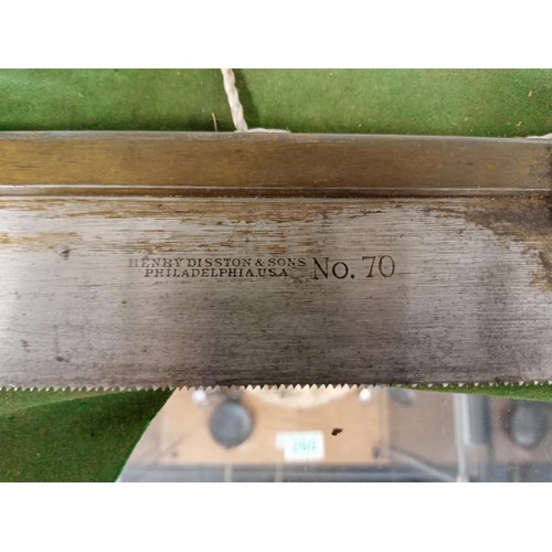 259 - Henry Disston and Sons, Philadelphia USA N0.70 Dovetail saw, Rare.