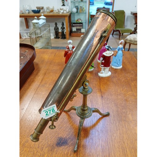 278 - Vintage Thomas Elmslie, Oldmeldrum Telescope on folding tripod - as we have it.