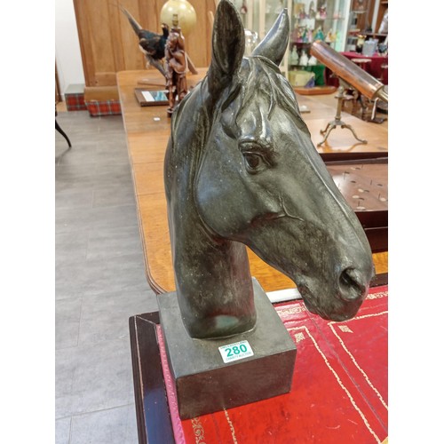 280 - Faux Bronze (resin) sculptured Horse Head.