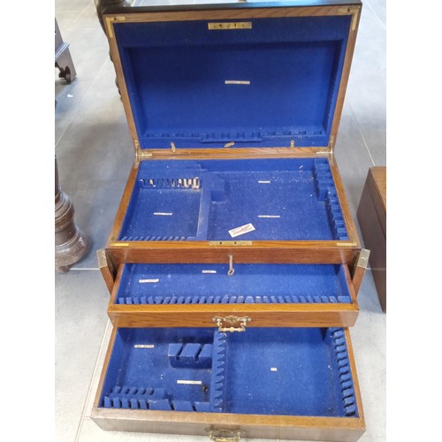 284 - Campaign Style cutlery canteen wooden case (empty)