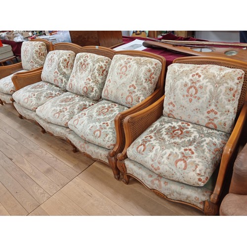 293 - Double cane wicker Bergere style suite