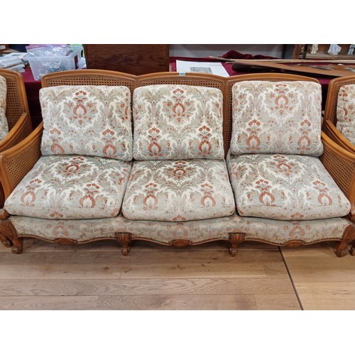 293 - Double cane wicker Bergere style suite