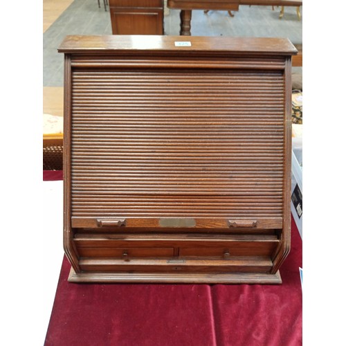 325 - Tabletop Oak Draughtsman's Tambour cabinet.