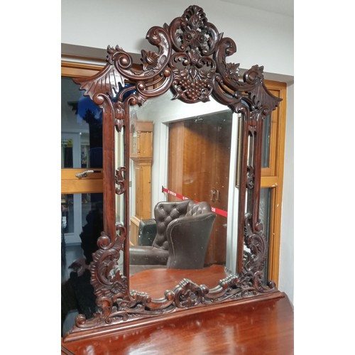 255A - Large console table with mirror in Hard Wood