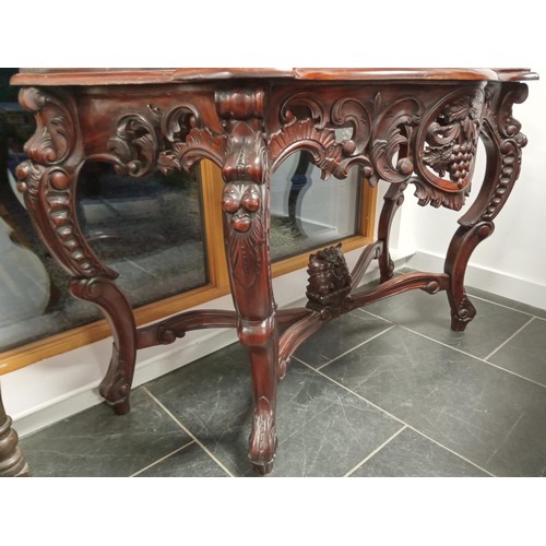 255A - Large console table with mirror in Hard Wood