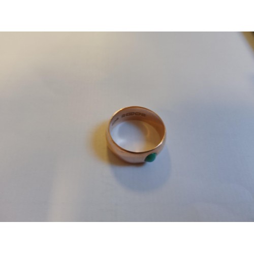 51 - 9 carat gold ring with turquoise stone fully hallmarked weighs 7.1g approx