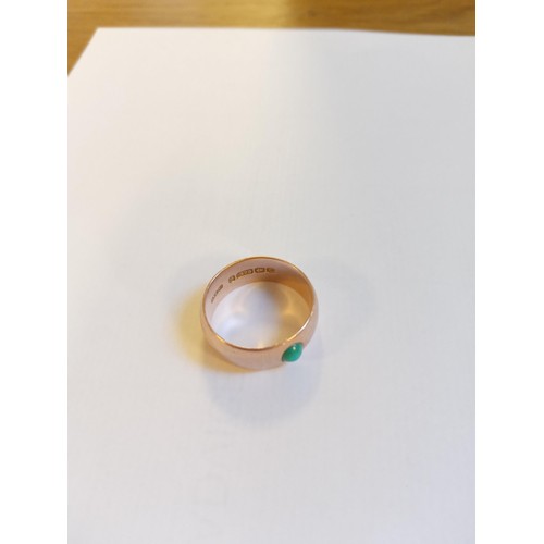 51 - 9 carat gold ring with turquoise stone fully hallmarked weighs 7.1g approx