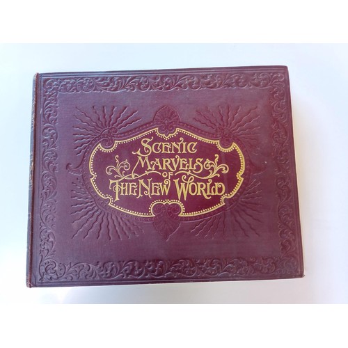 62 - 'Scenic Marvels of the New World' - America, tooted purple/ brown binding with gold embossed spine &... 